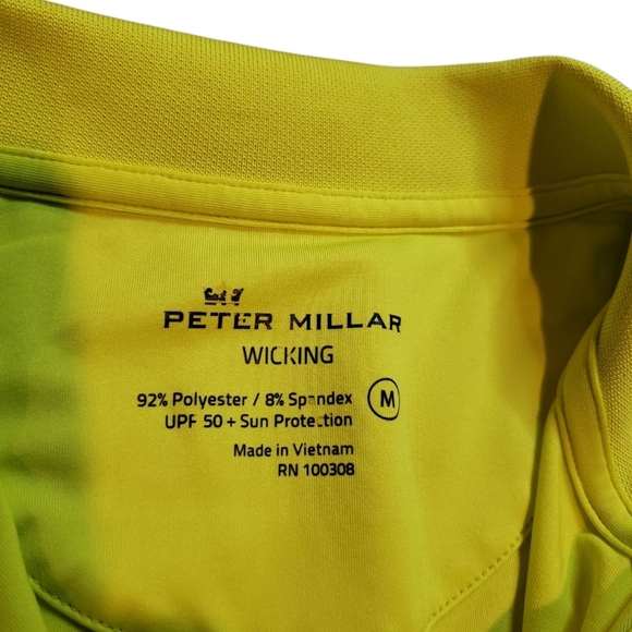 Peter Millar Neon Green Collared Golf Polo Tank Medium - Picture 3 of 5